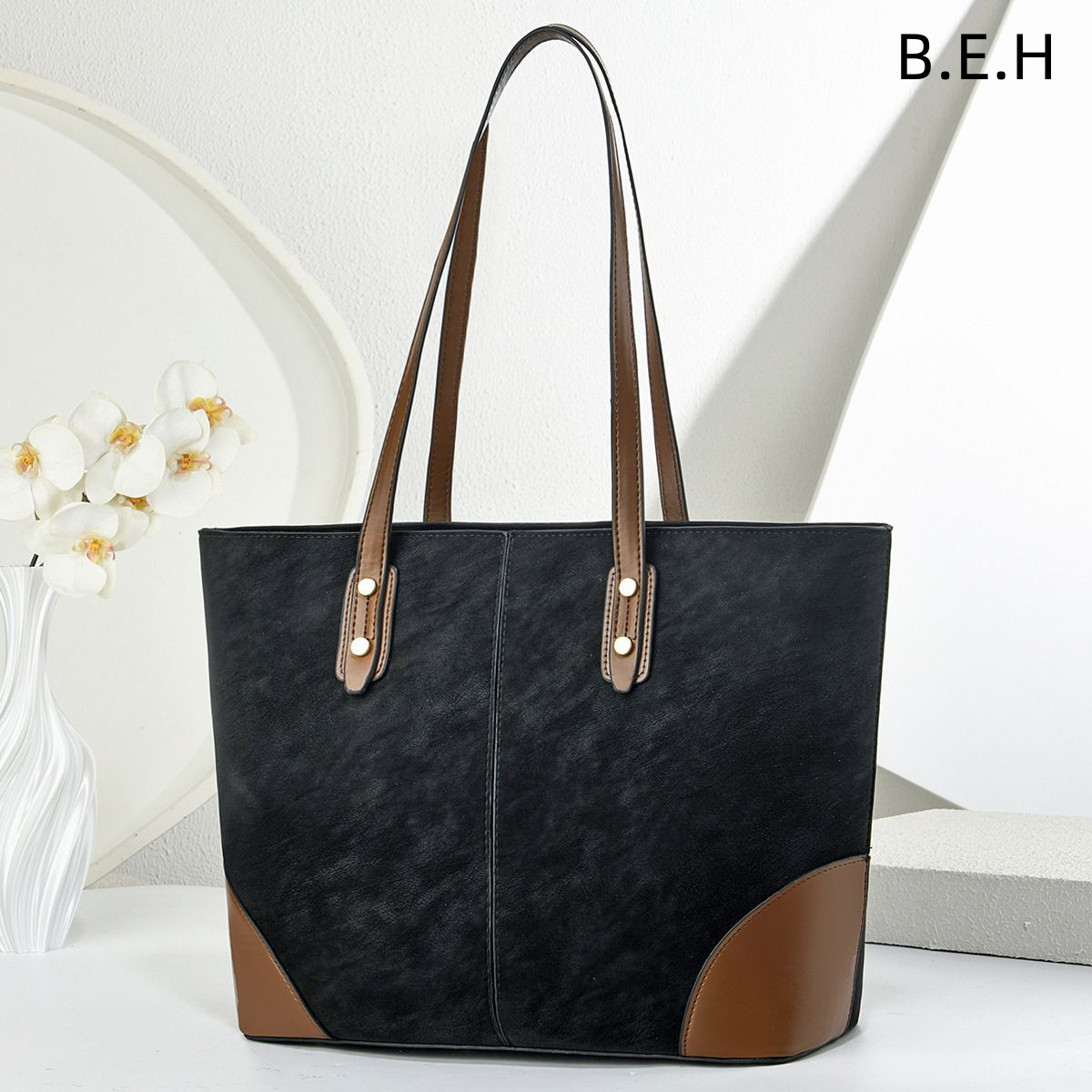 Simple retro temperamento bolso nuevo bolso de hombro de color sólido bolso de mano bolso de mochila casual BEH totebag image 4