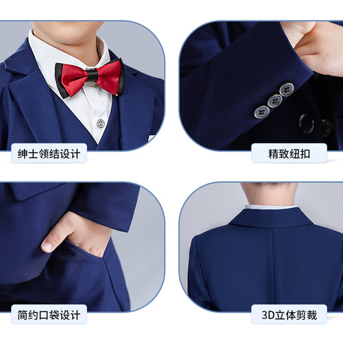 Boy's Suit  Autumn New Style Solid Color Children's Suit Wedding Flower Girl Baby One-Year-Old Dress Generation
