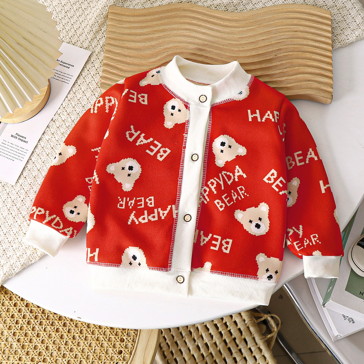 Children's keep warm demi-season cardigan for men and women, knitted warm jacket, sweater 4