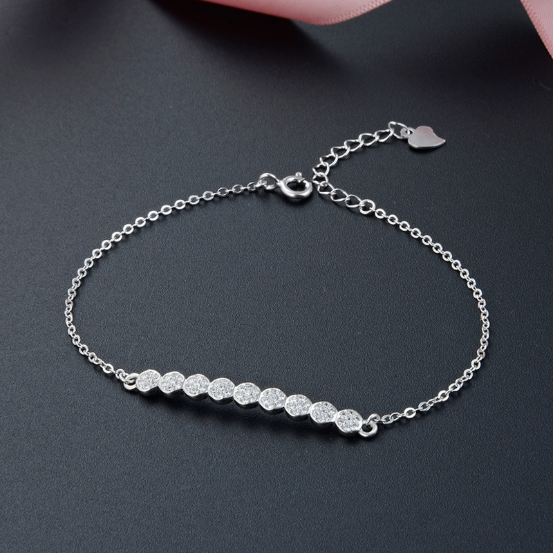 Estilo japonés y coreano de moda elegante pulsera accesorios s925 plata con incrustaciones de circón creativo simple pequeña pulsera fresca para las mujeres