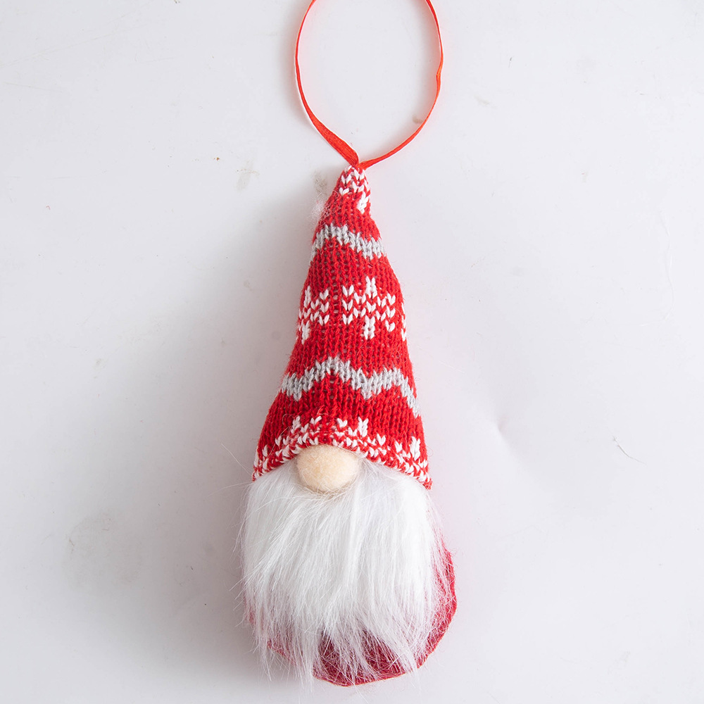 Nuevos colgantes de decoración de Navidad transfronterizos colgantes de árbol de Navidad muñeca sin cara enano viejo pequeño colgente