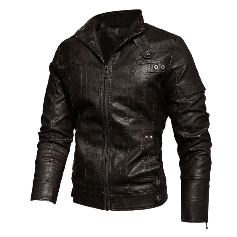 Men's Leather Jacket High Quality Stylish Synthetic Pu Coat_voghion.com