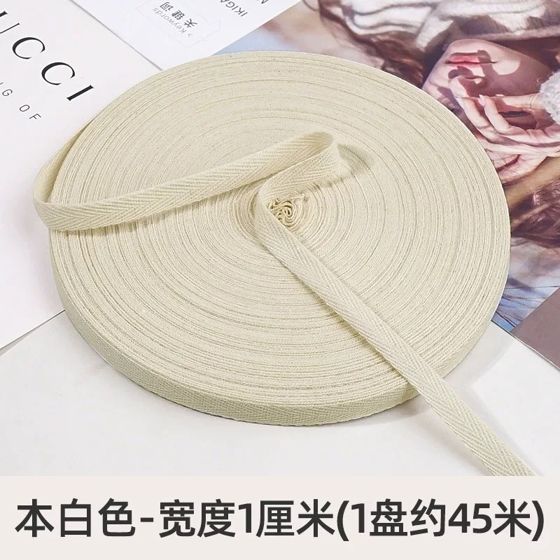 1cm de color algodón herringbone banda de borde de ropa textil casera banda de borde rodante banda de borde de cuello trasero chaqueta cuello prensado banda de borde