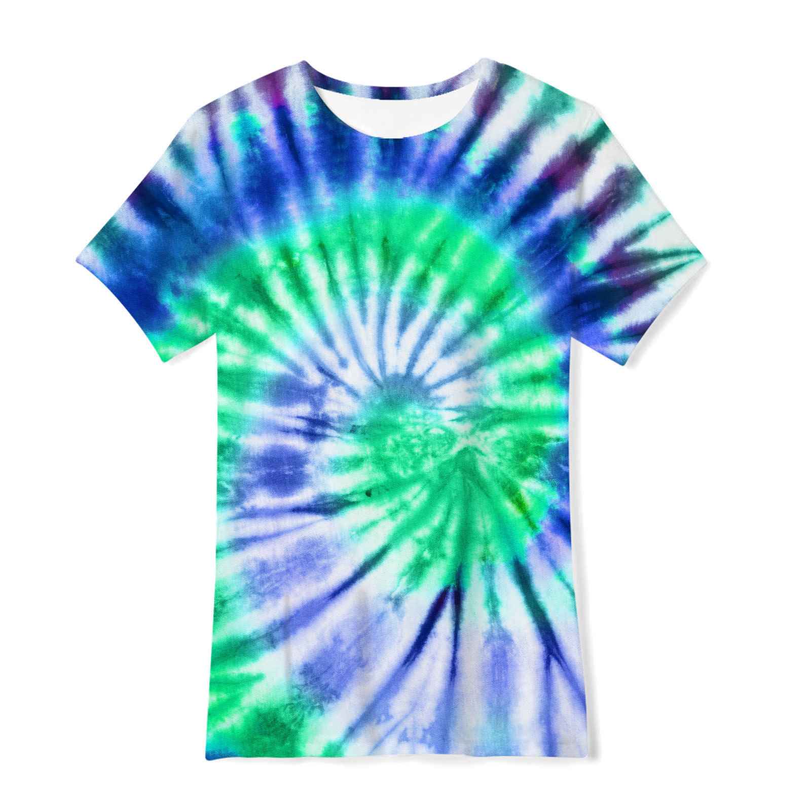 Camiseta de manga corta holgada de verano con pigmento de siete colores para niños, con estampado digital 3D de comercio exterior transfronterizo.