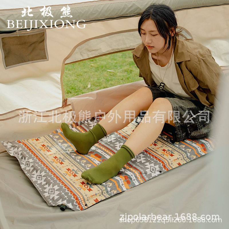 Self-inflating mattress, outdoor tent ground mat, camping air mattress, portable, thickened, suitable for sleeping on the ground, moisture-proof