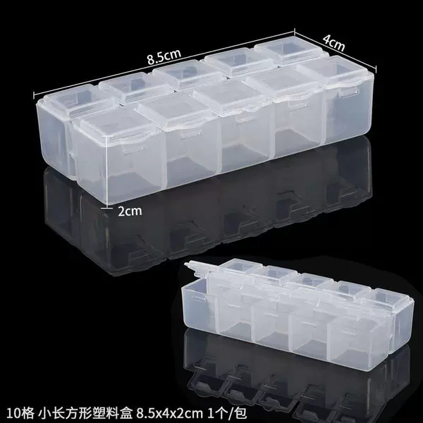 Rectangular storage box, 10 cells