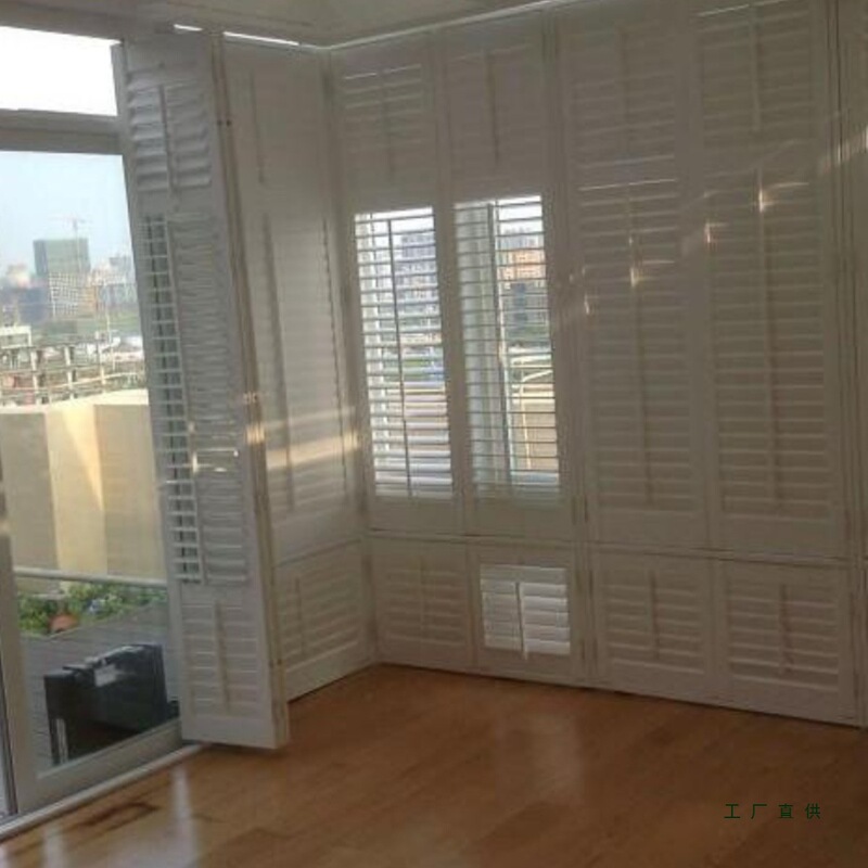 Folding Louvered Doors, Movable Louvered Doors, Louvered Doors, Wooden Blinds, Solid Wood Blinds, Factory Direct Sales