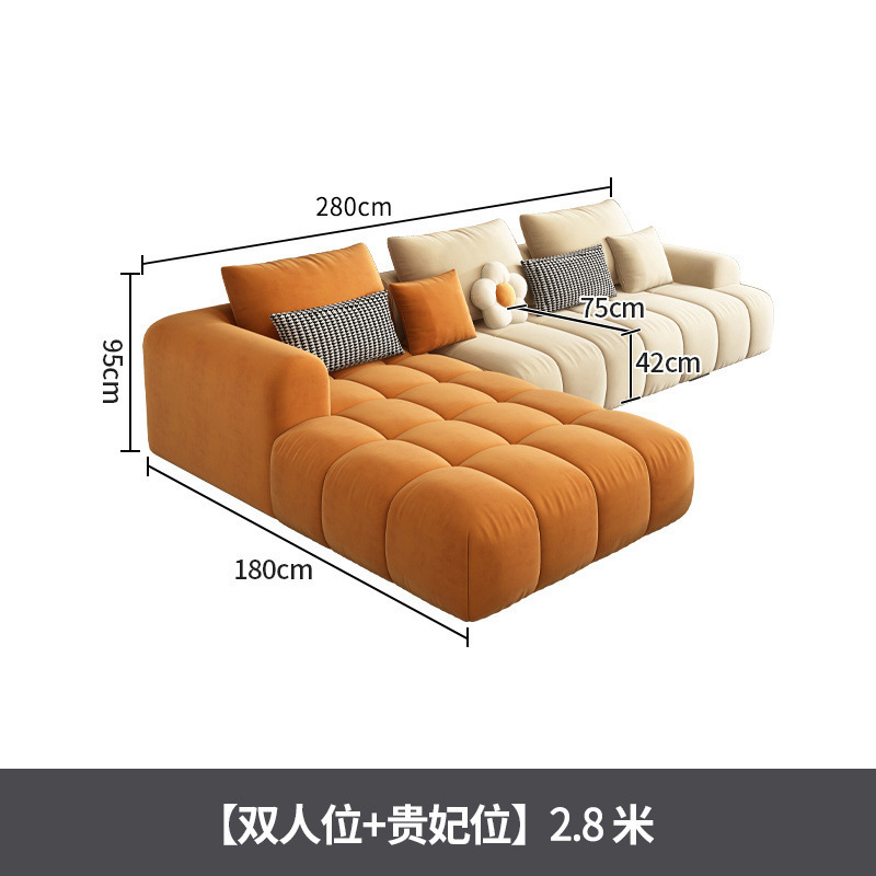 奶油风沙发猫抓布贵妃组合意式一整套客厅直排小户型网红工厂直销|undefined
