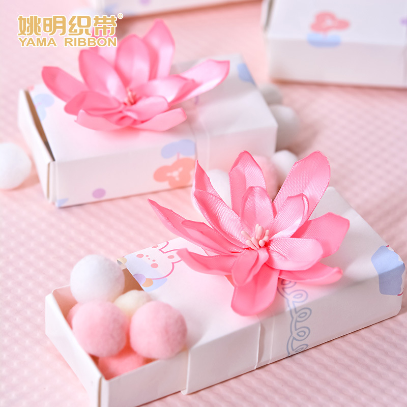 En stock Yao Ming 1. 5cm cinta mate de una sola cara de poliéster arco pastel de flores embalaje de regalo cinta de la boda