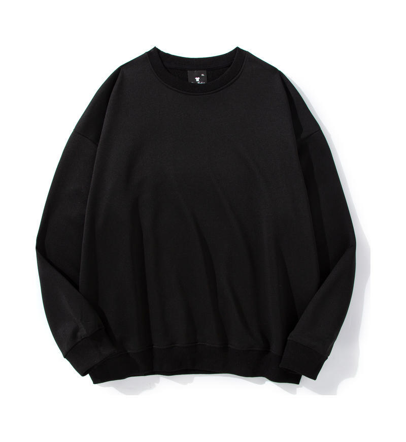 Comercio exterior transfronterizo del Amazonas TEMU color sólido cuello redondo 260g suéter hombres y mujeres fuera del hombro camisa de manga larga de primavera y otoño