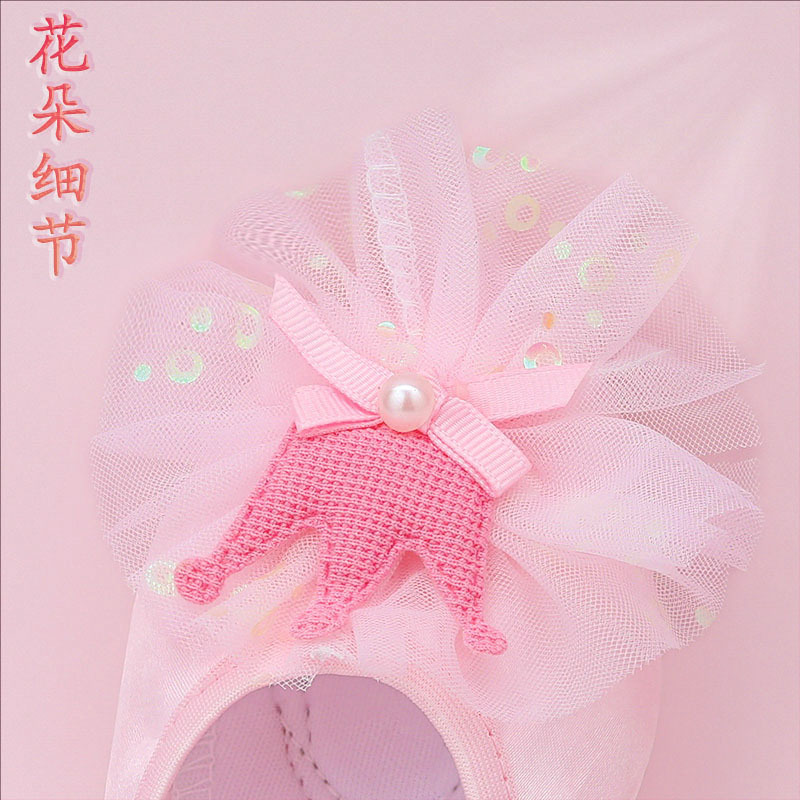 Zapatos de baile suaves sin lazos antideslizantes y resistentes al desgaste para niños pequeños, satén especial para la princesa para niñas