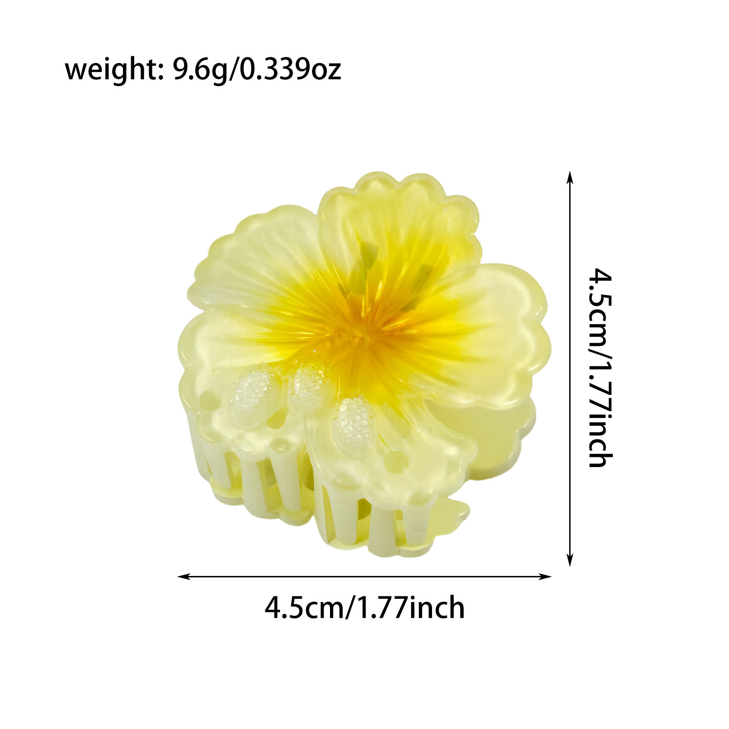 夏威夷风4.5cm鸡蛋花抓夹海边度假抓夹半扎盘发夹鲨鱼夹头饰批发