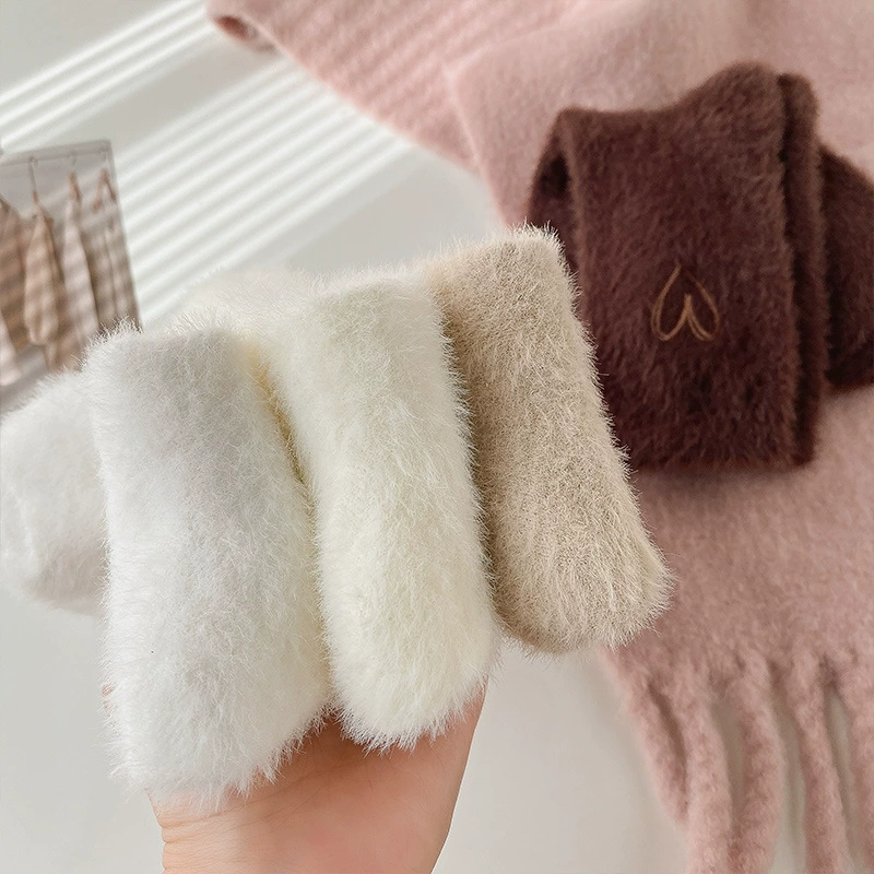 Velvet demi-season knee socks for pregnant, mid-length, with embroidery