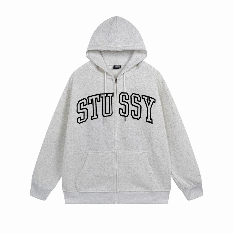 潮牌stu连帽卫衣外套毛圈经典logo印花外套宽松男女ins上衣帽衫|undefined