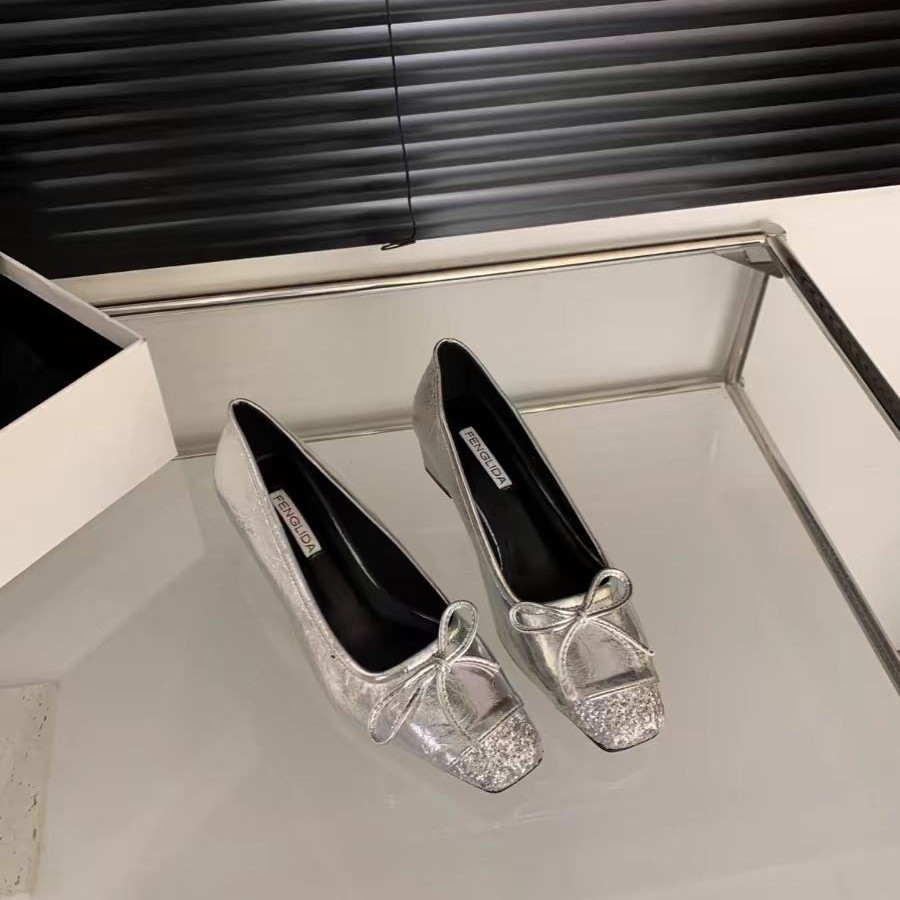 High-End Square-Toe Shallow Mouth Single Shoes For Women, Spring And Autumn New Korean Style French Elegant Evening_vogvips.com
