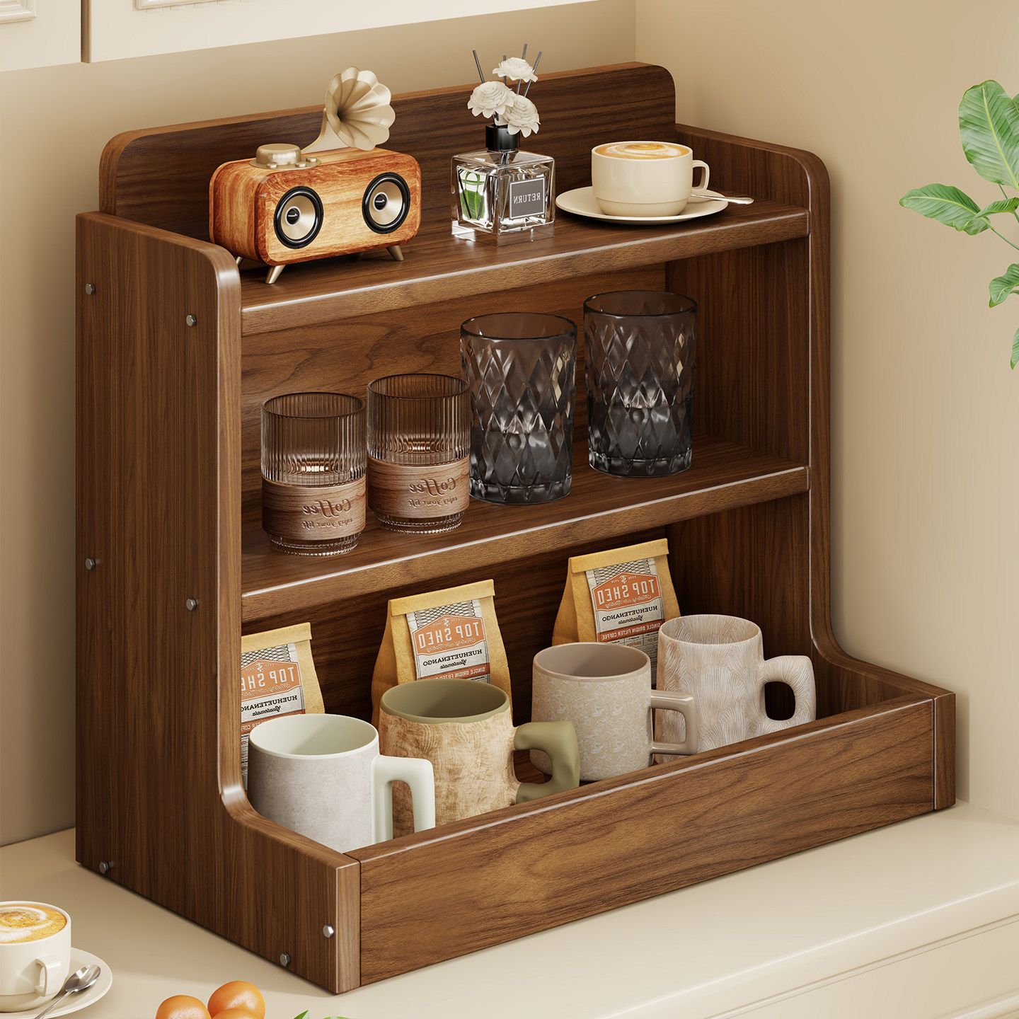 Organizador de Tazas de Escritorio Multicapa