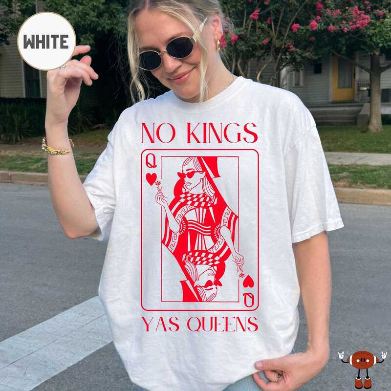 【Foreign Trade European Size Cotton T-Shirt】Red Heart Queen Poker Card Print No King Queen of Hearts Round Neck Short Sleeve T-Shirt 【Foreign Trade European Size Cotton T-Shirt】Red Heart Queen Poker Card Print No King Queen of Hearts Round Neck Short Sleeve T-Shirt