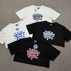 跨境潮牌alwaydowhatyoushoulddo太陽卷百搭寬鬆短袖T恤潮牌半袖