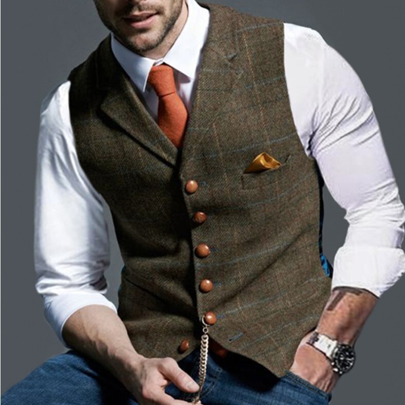 2023 Spring and Autumn European and American Amazon Men's Casual Plaid Vest Men's Slim Vest Men's Jacket 2023 Spring and Autumn European and American Amazon Men's Casual Plaid Vest Men's Slim Vest Men's Jacket
