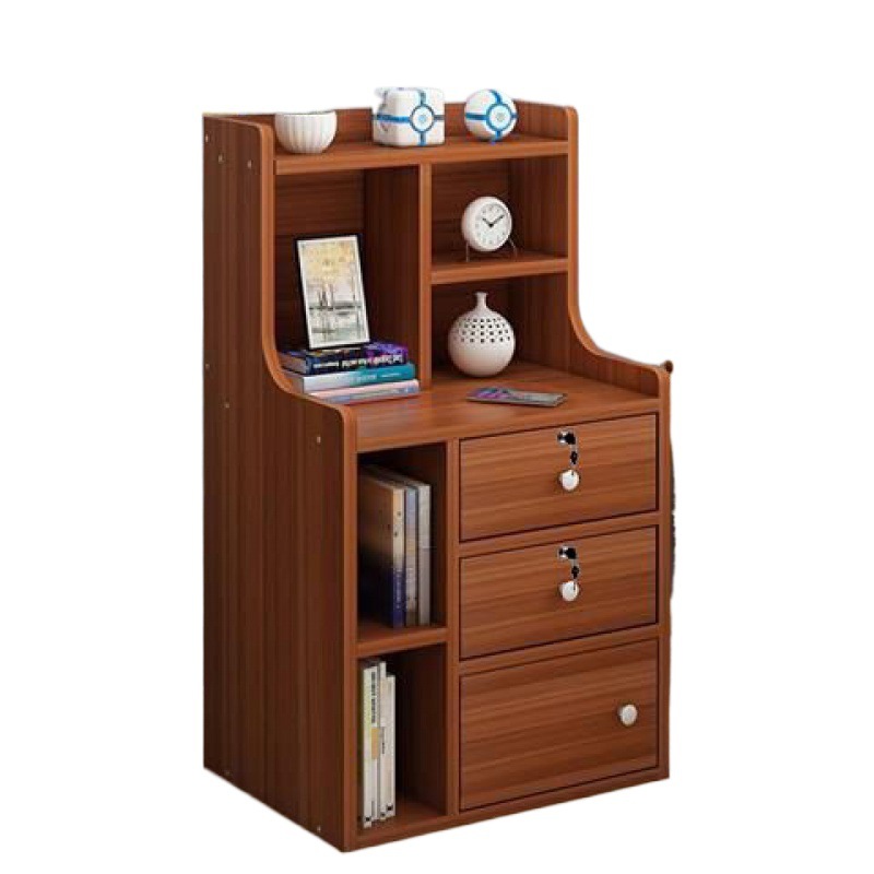 Estante de mesita de noche con cerradura Armario de almacenamiento de dormitorio simple Armario de cama de almacenamiento multifuncional de gran capacidad al por mayor