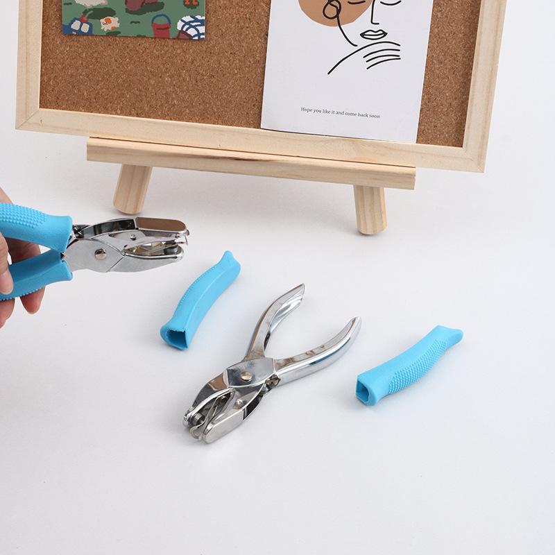 Agujero de amor perforador manual de ahorro de trabajo 3mm agujero redondo de hojas sueltas embalaje pegamento perforador estrella de cinco puntas perforador de un solo agujero