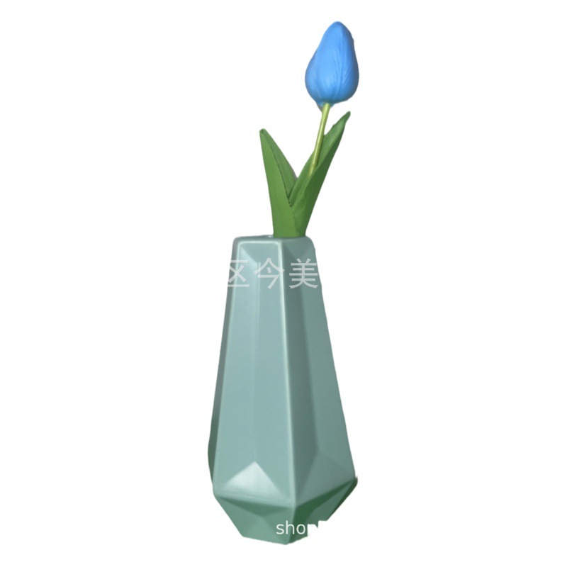 Pu tulipán flor falsa flor flocada ramo de ganchillo compra imprescindible suministros de boda regalo de graduación compañero de fiesta de agradecimiento blanco