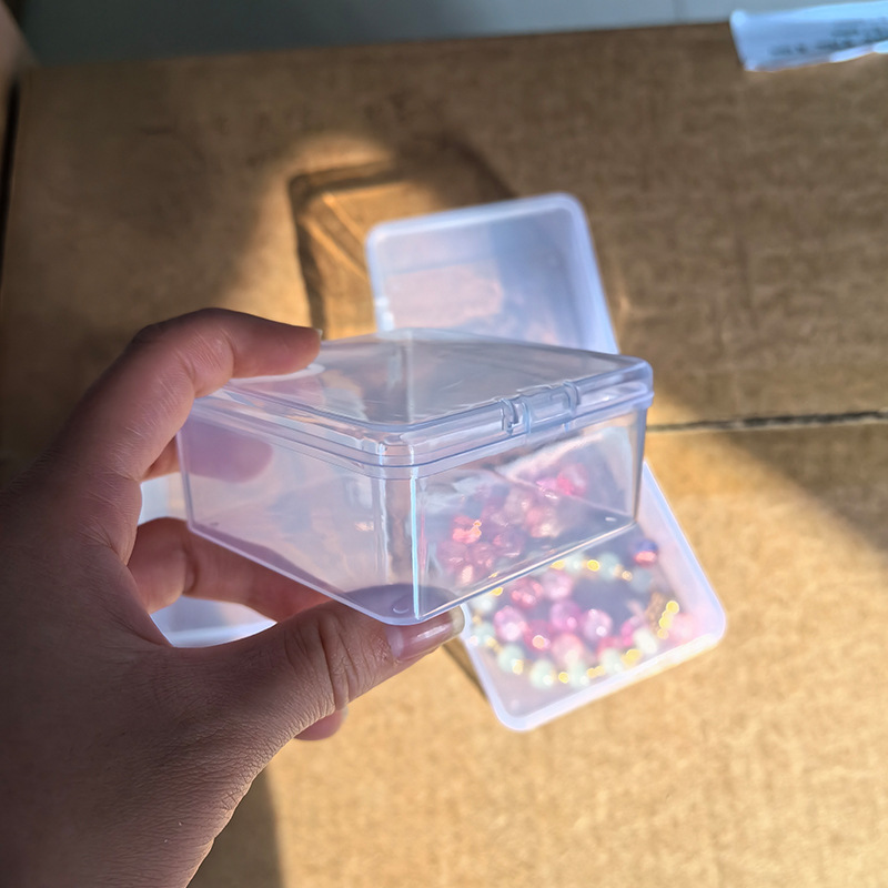 7.5cm storage box thickened small square box transparent pp desktop small box ear studs nail beaded parts box 7.5cm storage box thickened small square box transparent pp desktop small box ear studs nail beaded parts box