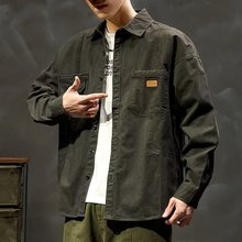 2024工装美式潮牌衬衫外套男秋冬新款男士衬衣