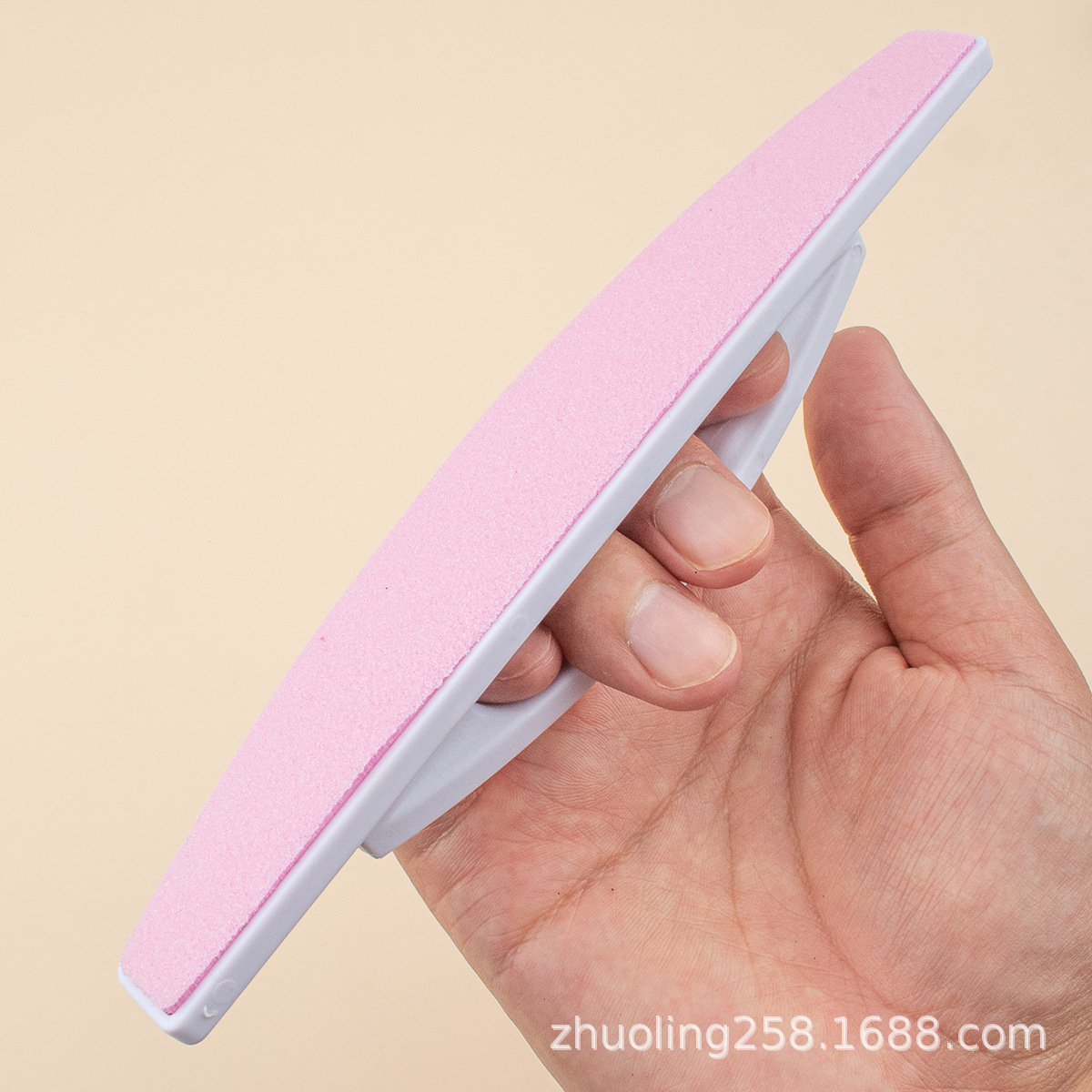 Con mango reemplazable esponja archivo conjunto de 10 piezas medio mes de Arte de uñas tira de arena herramienta negro alto elástico no caer arena manicura