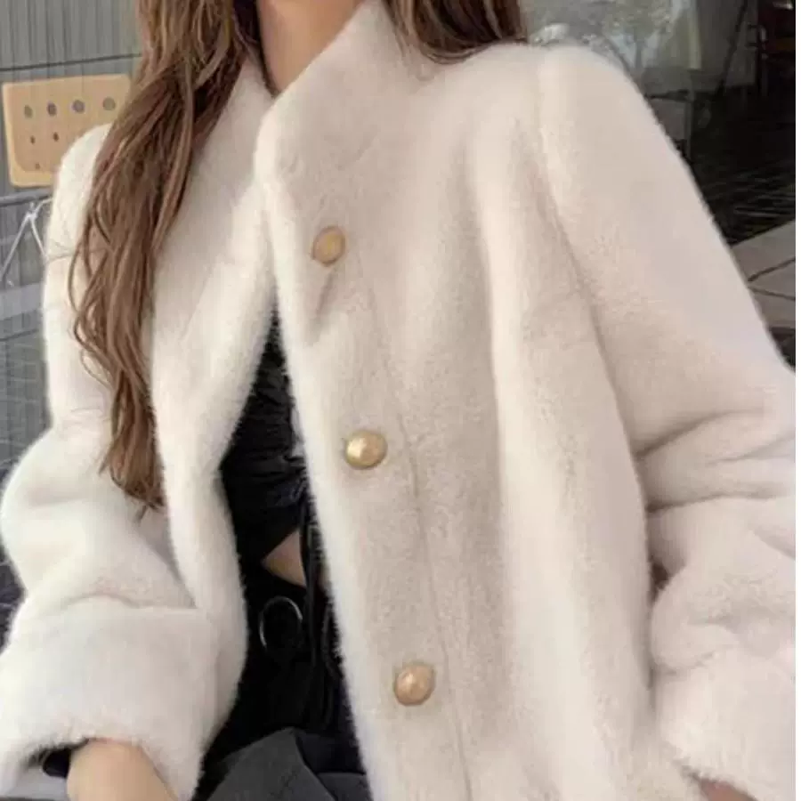Keep warm velvet apricot jacket, increased thickness
