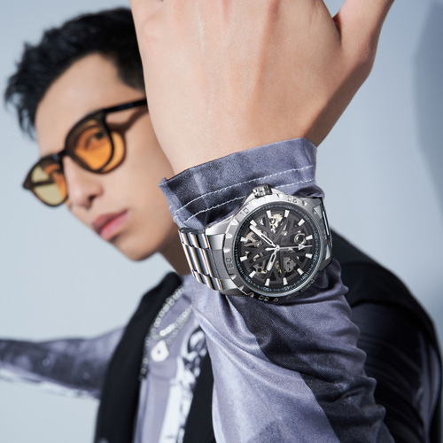 Mark Huafei brand watch men's fully automatic hollow mechanical watch fashion luxury watch
