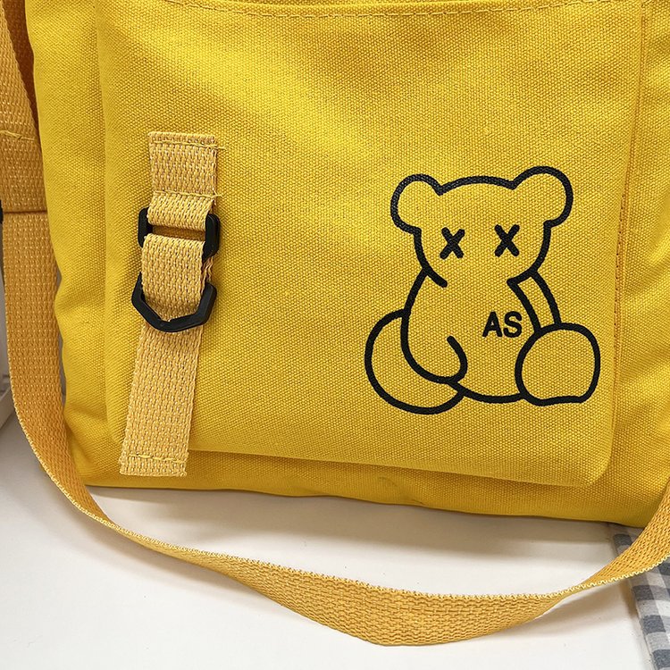 Large-capacity women's bag manufacturer in stock, fashionable Korean-style single-shoulder canvas bag, ins, high school and college students' hand-held tutorial bag undefined