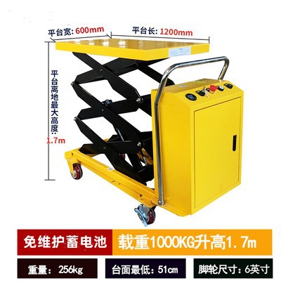 Plataforma elevadora pequeña, tipo tijera, eléctrica, manual, móvil, hidráulica, desplazable.