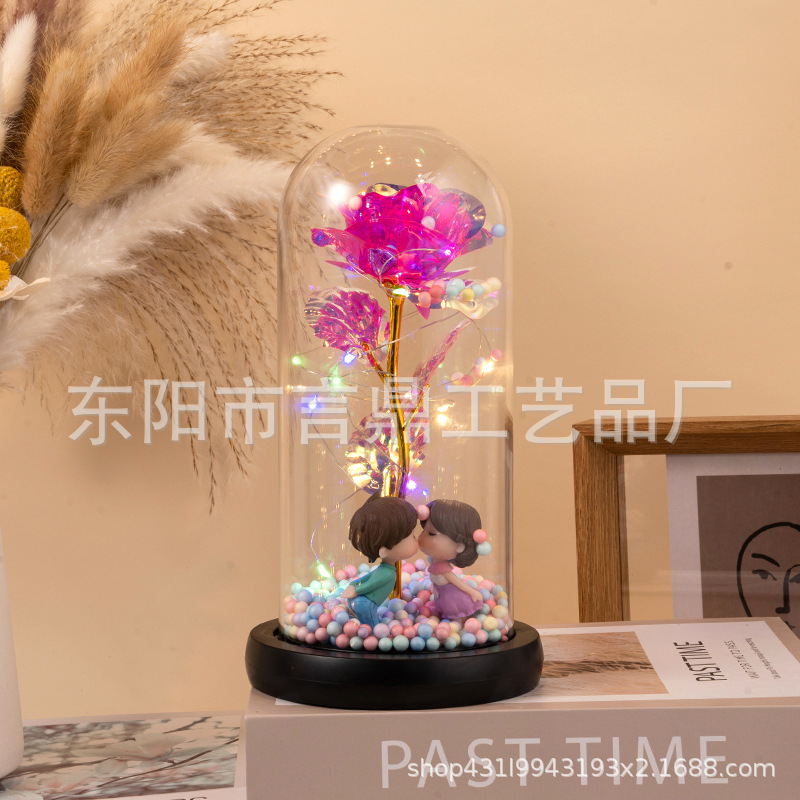 Rosa eterna en cúpula de cristal, regalo romántico para San Valentín