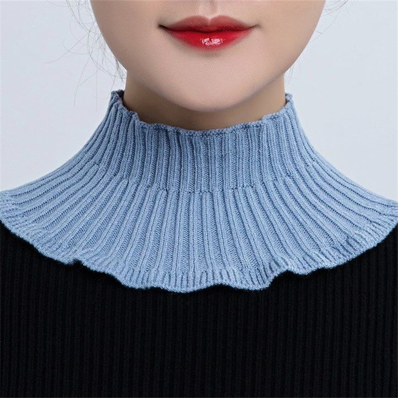 [Hilo con núcleo amigable para la Piel] bufanda de mujer pullover primavera y otoño cálido cuello de protección cervical collar falso decorativo lana de punto