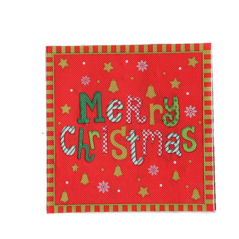 国境を越えたクリスマスの祝日装飾プリントナプキンヘラジカのティッシュパーティー赤いお祝いプリントティッシュ卸売り|undefined