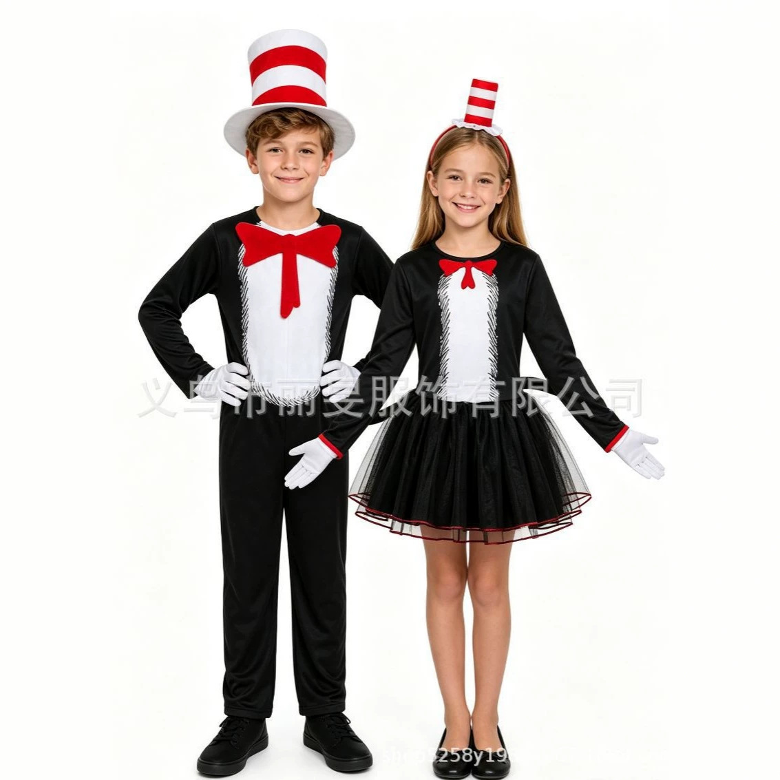 Cat in a Hat Children's Cosplay Costume Set Halloween Festival Party Stage Performance Outfit Factory Wholesale