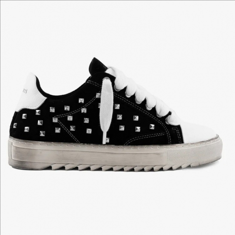 Amiri Skate Low Black White Studded