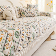 波西米亚风高克重雪花绒沙发垫2025新款秋冬防滑沙发套罩厂家直供
