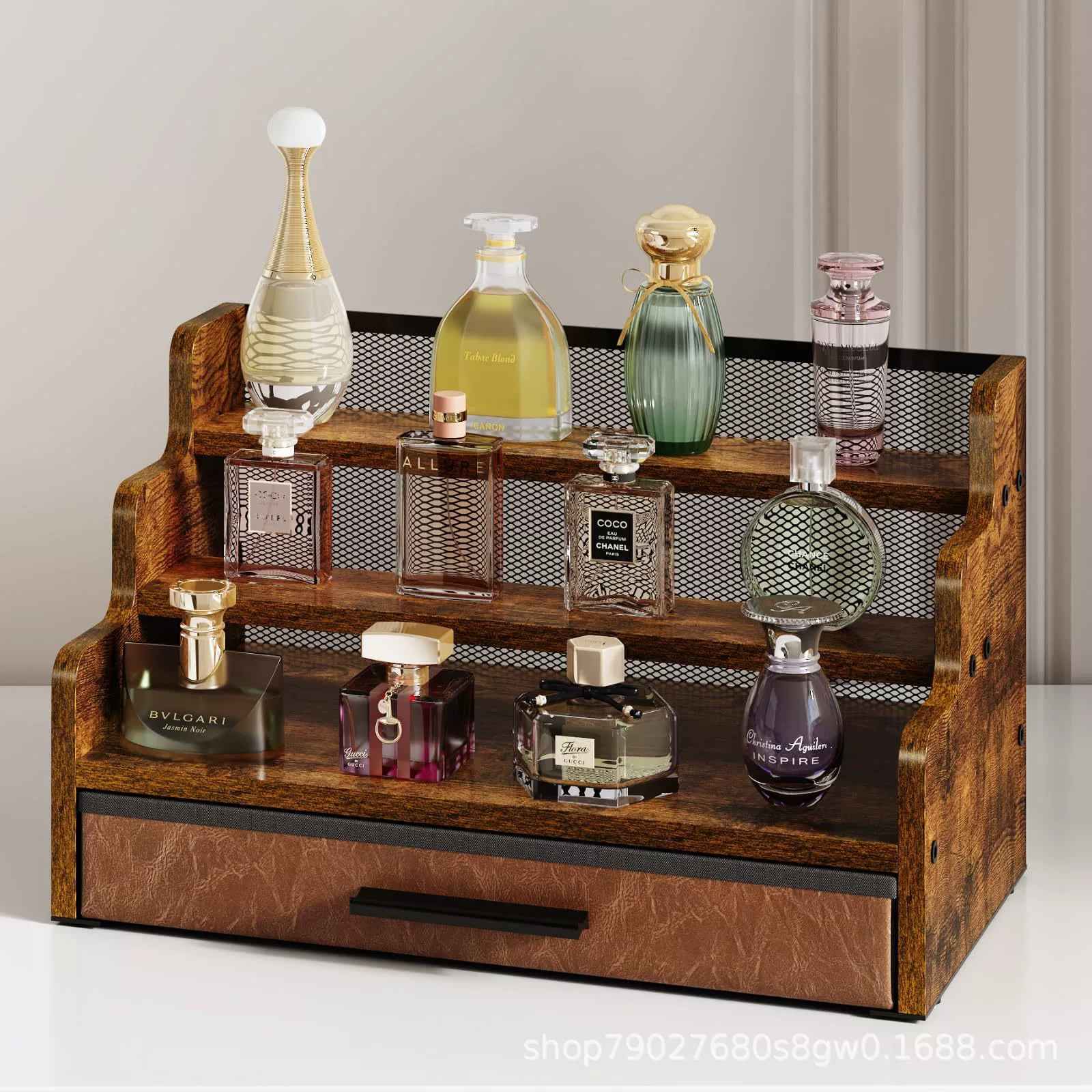 Деревянная многослойная парфюмерная полка для дома Golong парфюмерная полка для хранения кожи с часами очки для хранения коробки