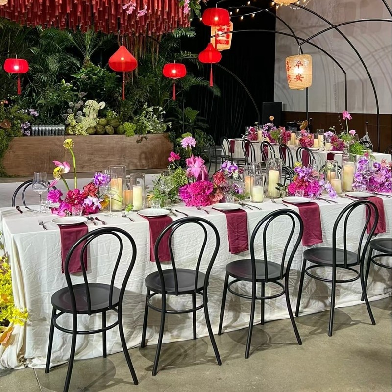 复古美式仿木餐椅户外休闲金属椅子酒店咖啡厅奶茶店时尚圆背椅|undefined