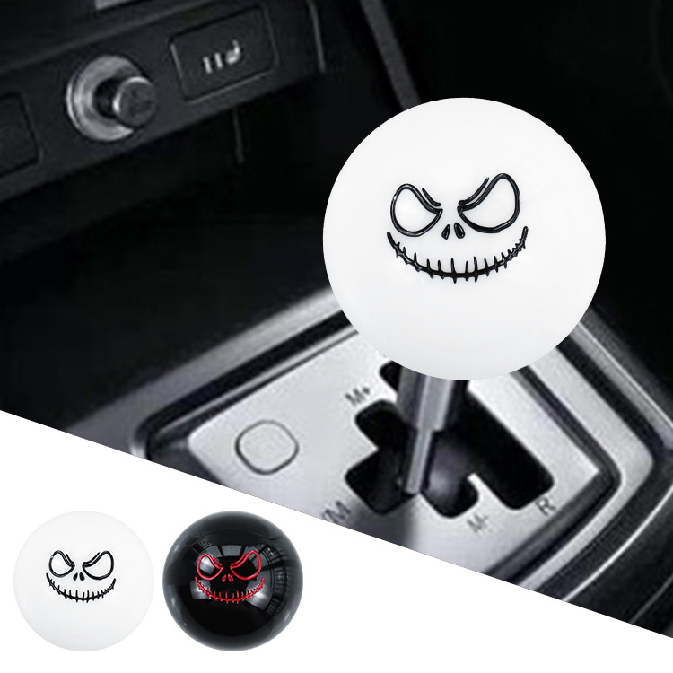 Car modification black and white smiley ball gear shift head resin manual gear shift gear shift gear shift lever head