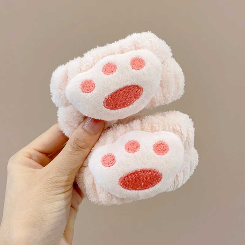 Otoño e invierno cara lavado muñeca correa brazalete a prueba de humedad sudor-absorbente sudor-limpieza lavado a prueba de salpicaduras artefacto de agua lindo protector de muñeca de felpa para las mujeres