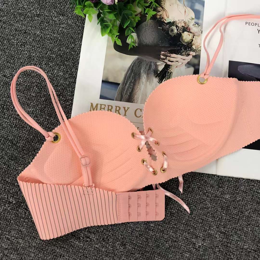 Vietnam Malasia nuevo brillante pecho pequeño push up ajustable medio grueso taza de algodón suave sujetador
