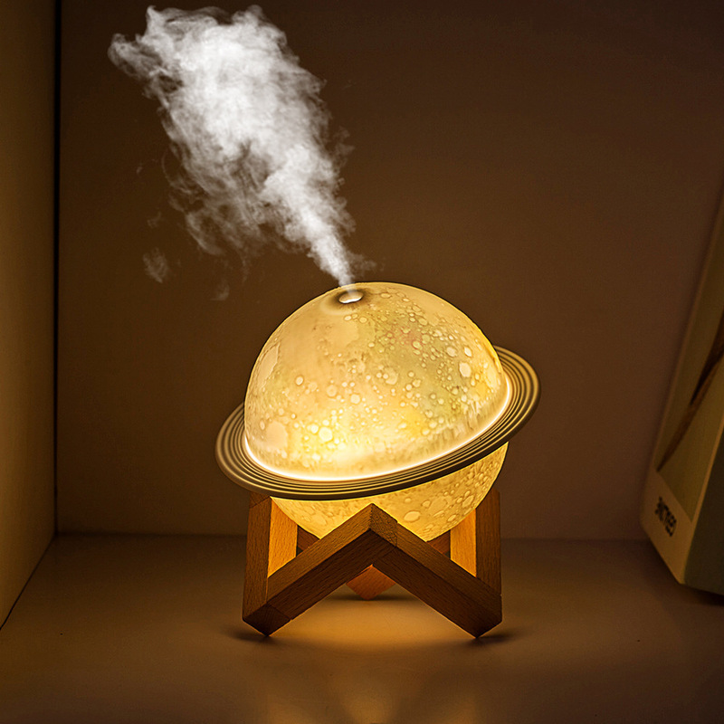 创意星球加湿器迷你家用卧室多功能氛围小夜灯静音喷雾摆件礼品|undefined