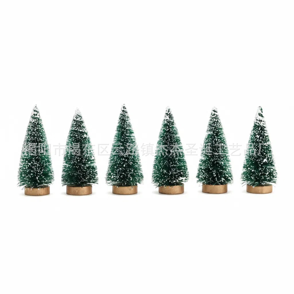 Mini árbol de Navidad transfronterizo alambre de goma de sellado cubierto con nieve blanca decoración de árbol de Navidad de escritorio fabricantes de decoración de la fuente 3 * 6cm