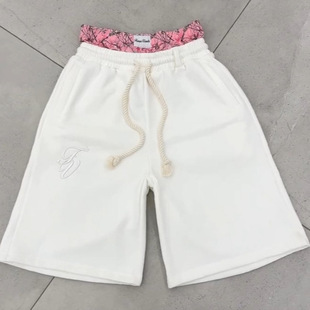 European and American Cross-Border 2025 New Casual Simple Couple Fashion Creative Double Waist Foldableing Shorts