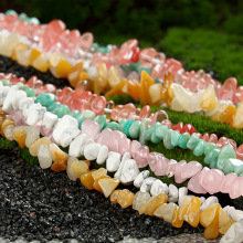 5-8MM天然水晶玛瑙碎石散珠半成品diy饰品配件不定型宝石玉石手链