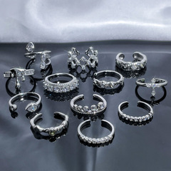 不規則鏤空簡約氣質小眾開口戒指女甜酷十字架高級感時尚百搭指環