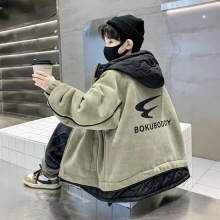 儿童装男童外套秋冬款2025新款夹棉冬季加厚中大童冬装男孩潮代发